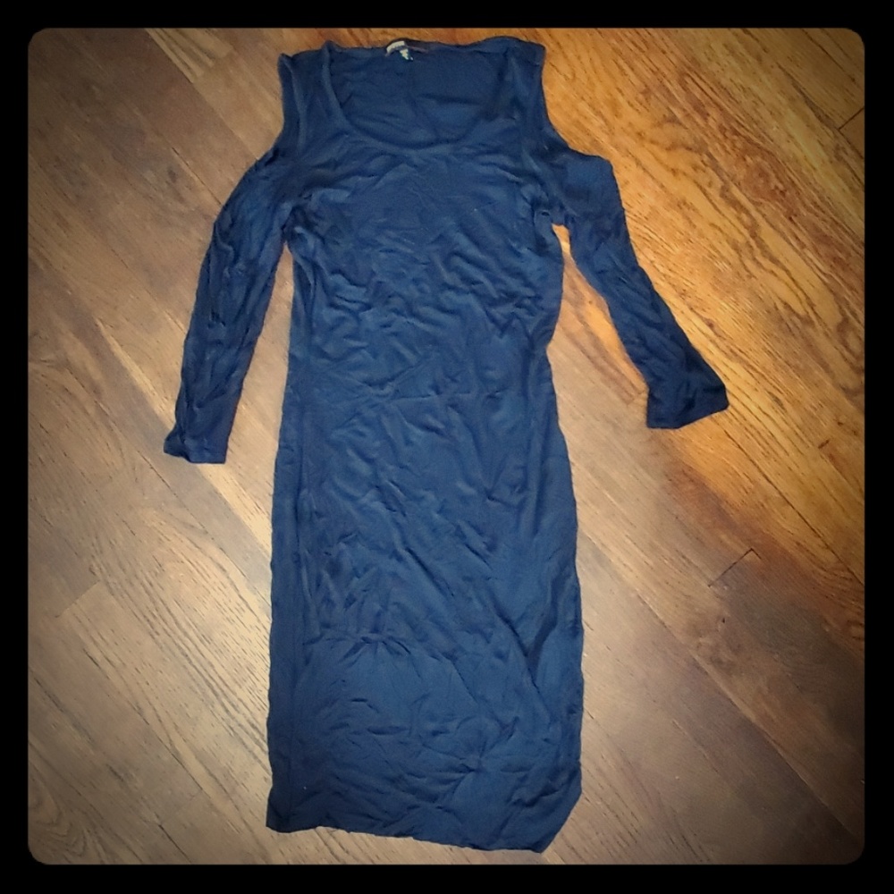 Navy Dress with Shoulder Cutouts
